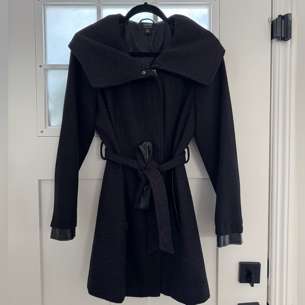 Black Trench Coat with Belt